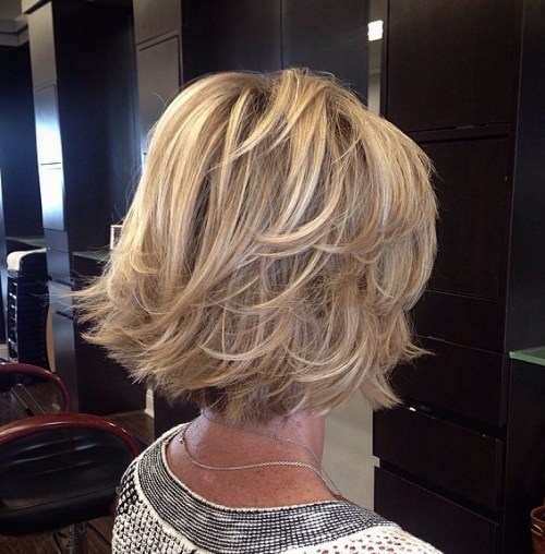 Layered Bronde Bob Over 40