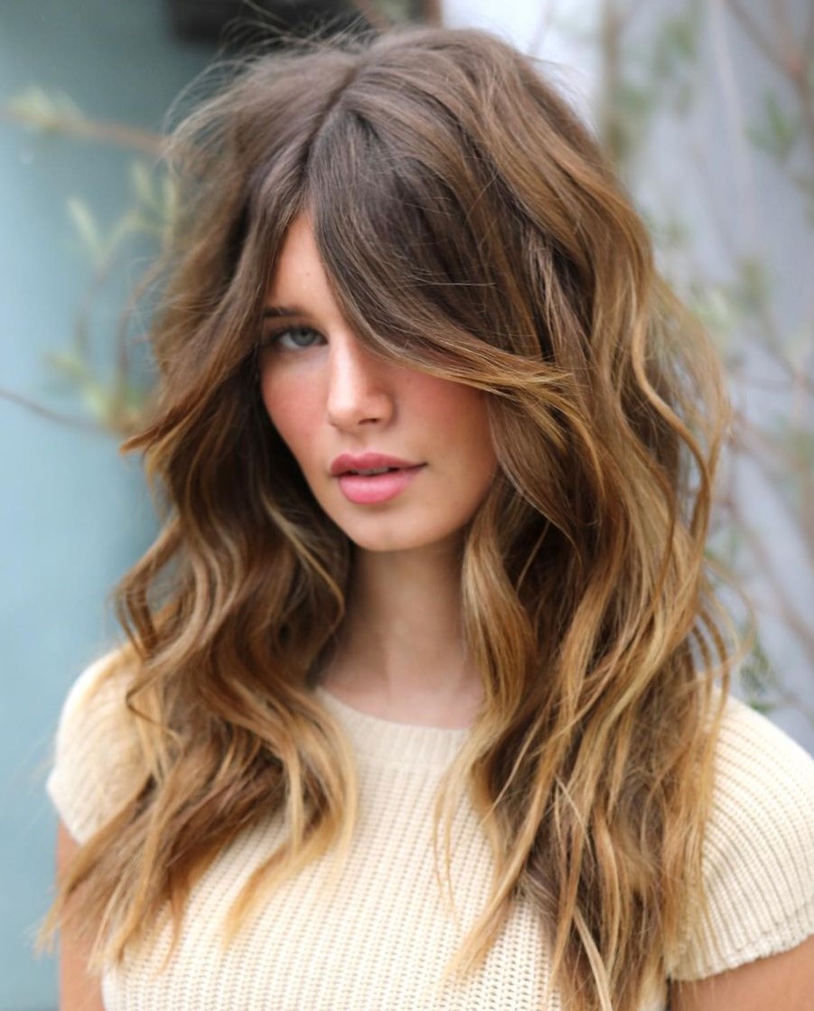 Curtain Bangs Medium Length Hair with Curtain Bangs