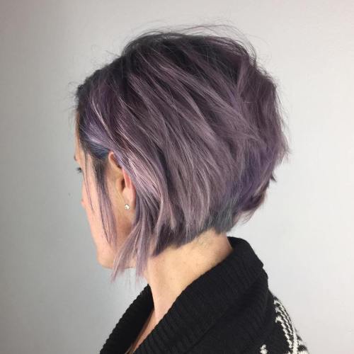Short Pastel Purple Bob