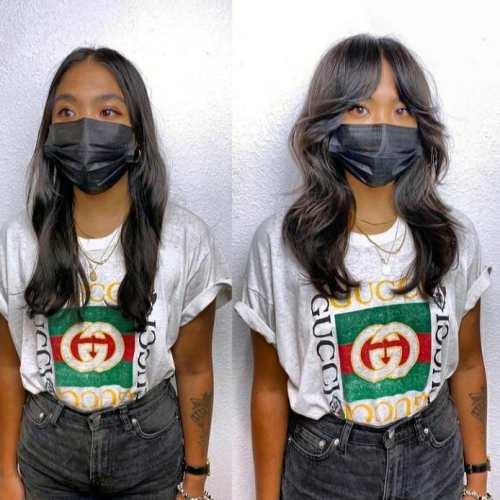 Blowout with Curtain Bangs