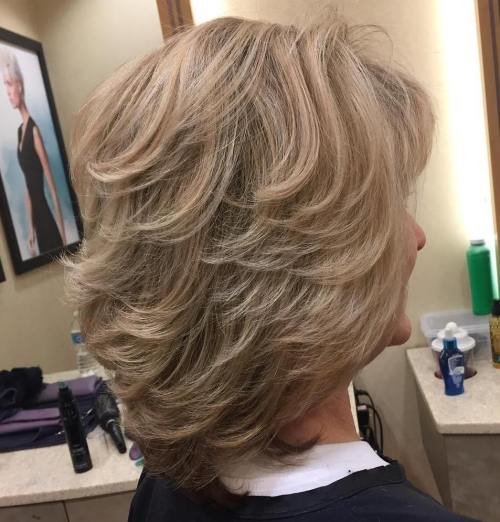 Feathered Blonde Bob Short Layers for Blonde Hair