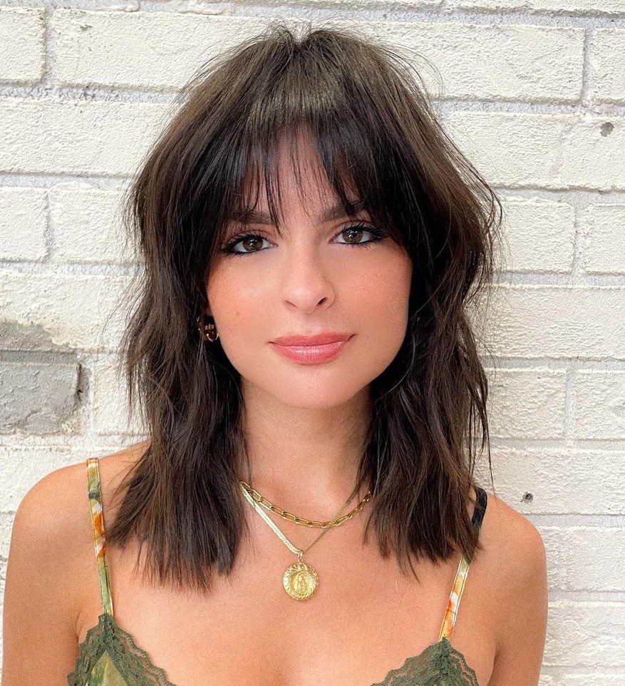 Textured Mid-Length Cut With Bangs
