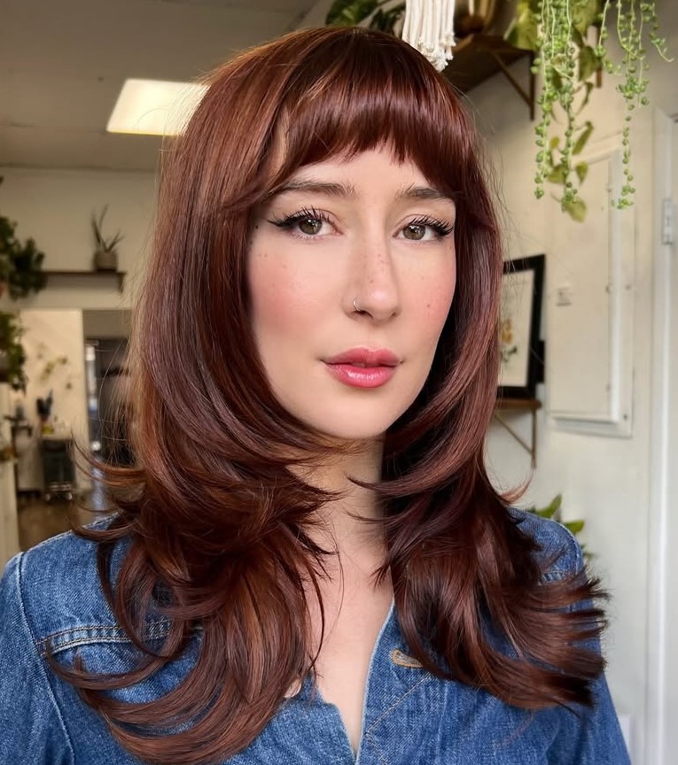 Butterfly Cut with Baby Bangs