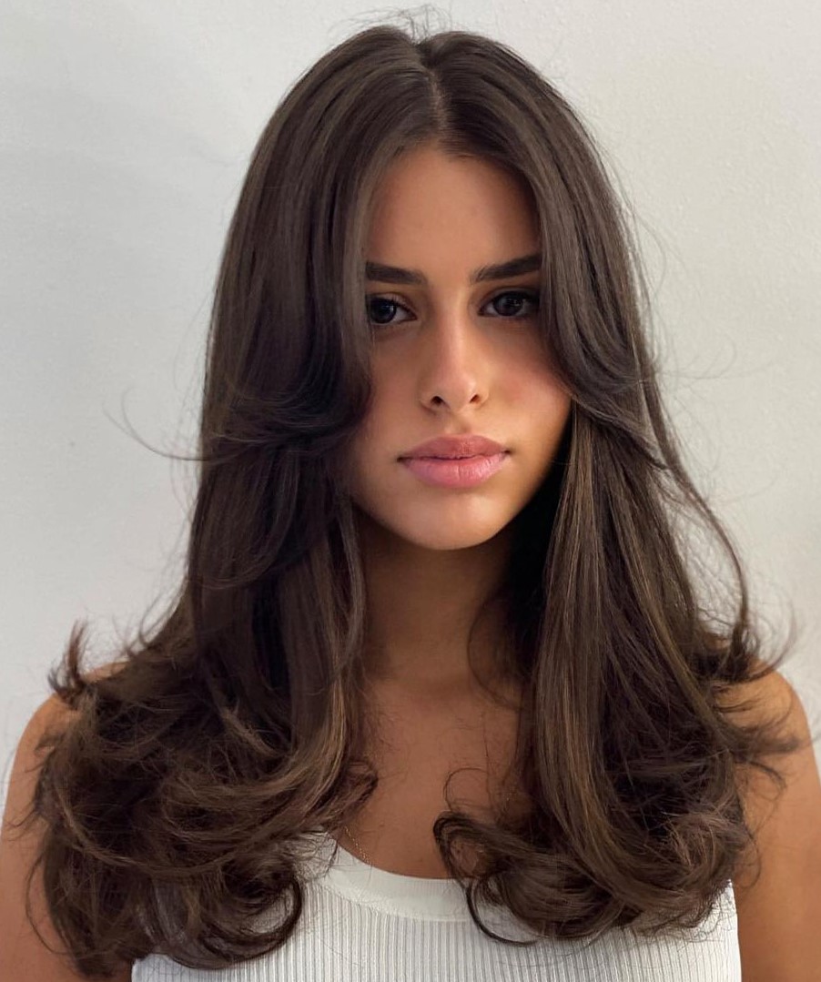 Soft Face-Framing Bangs Face Framing Blended Bangs for Long Hair