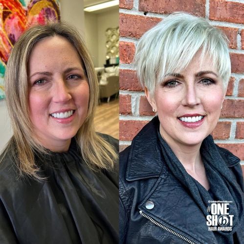 Fine Hair Bright Platinum Pixie Makeover