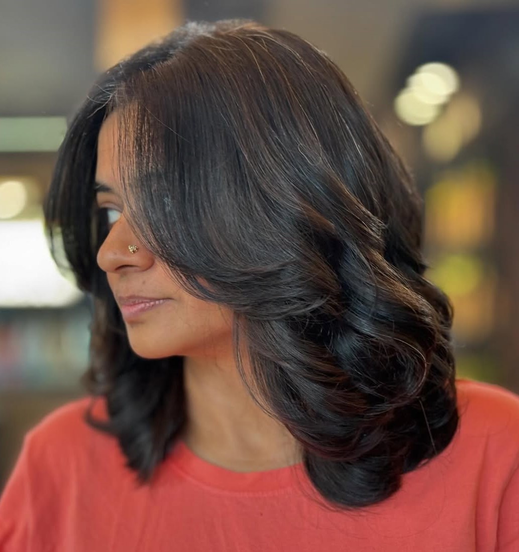 Flowy Medium Layered U-Shape Cut