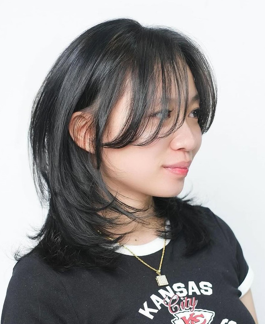 Hush Cut Asian Hush Cut with Airy Bangs
