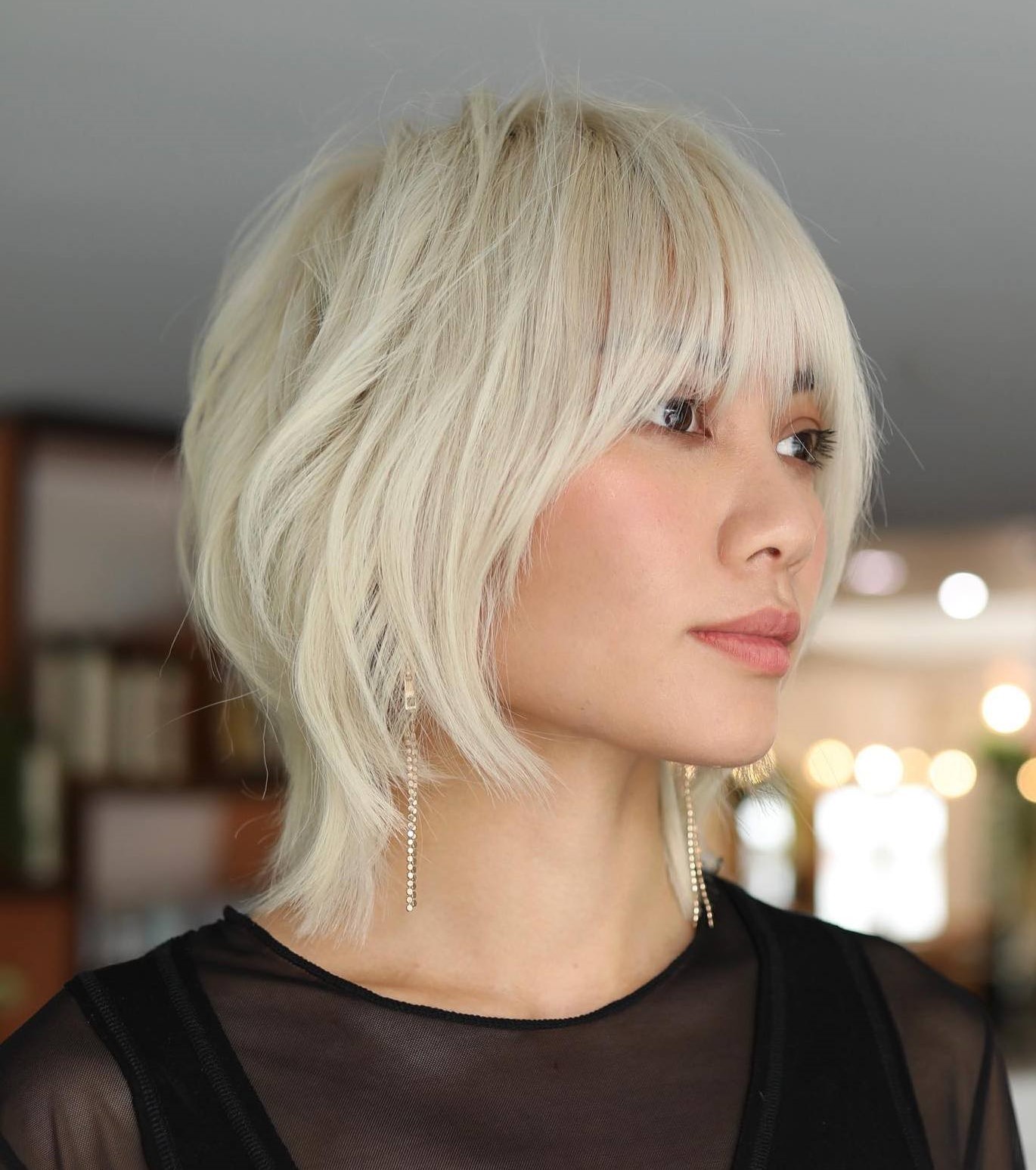 Blonde Wolf Cut with Choppy Layers Short Layered Style for Straight Hair
