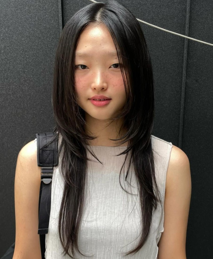 Sleek Cut With A Center Part