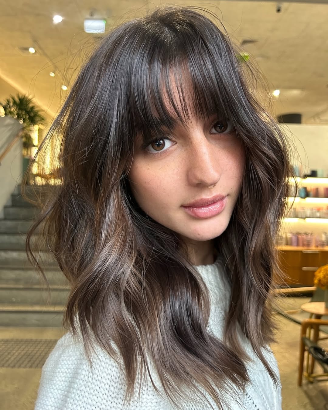 Shoulder-Length Razor Cut with Bangs