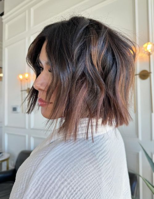 Bronzed Black Brown Bob with Disconnected Ends