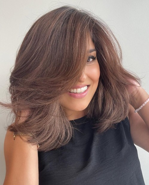 Midi Cut with Long Swoopy Bangs