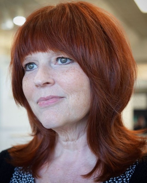 Natural Red Hair Look Medium Length Copper Red Hair