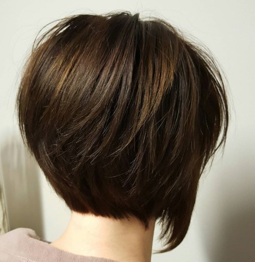 Short Layered Brown Bob