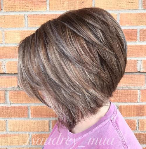 Ash Brown Balayage Bob