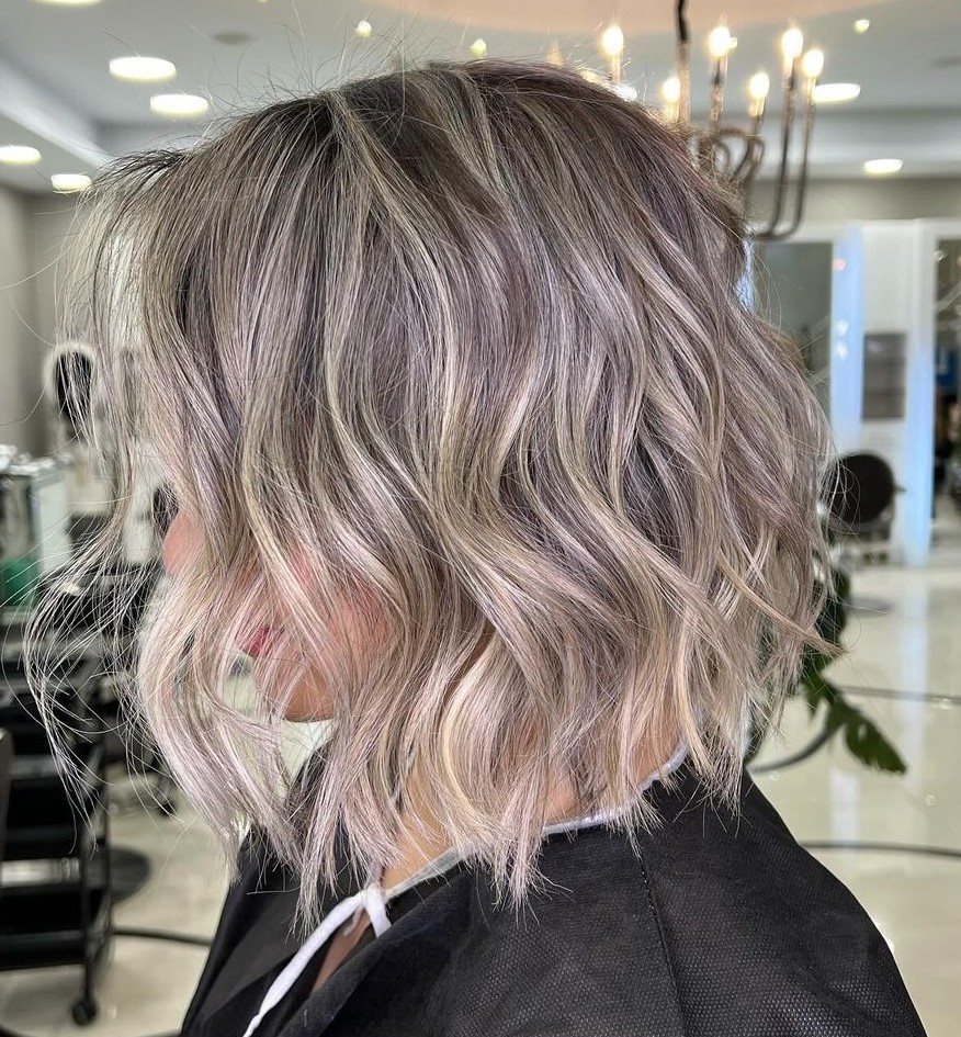 Fine Hair Tousled Wavy Bob