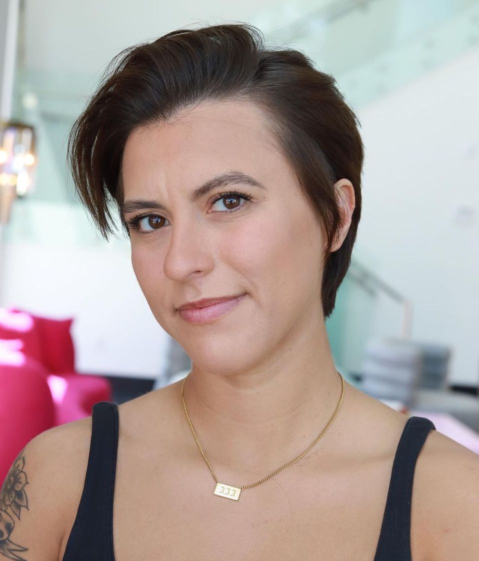 Short Voluminous Pixie Low Maintenance Combover Pixie for Thin Hair