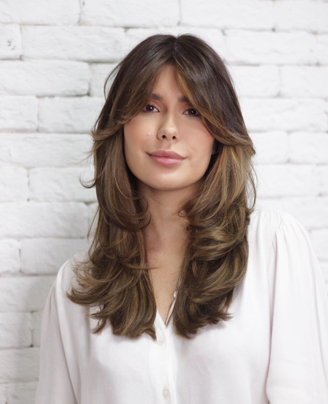 Layered Butterfly Cut with Curtain Bangs