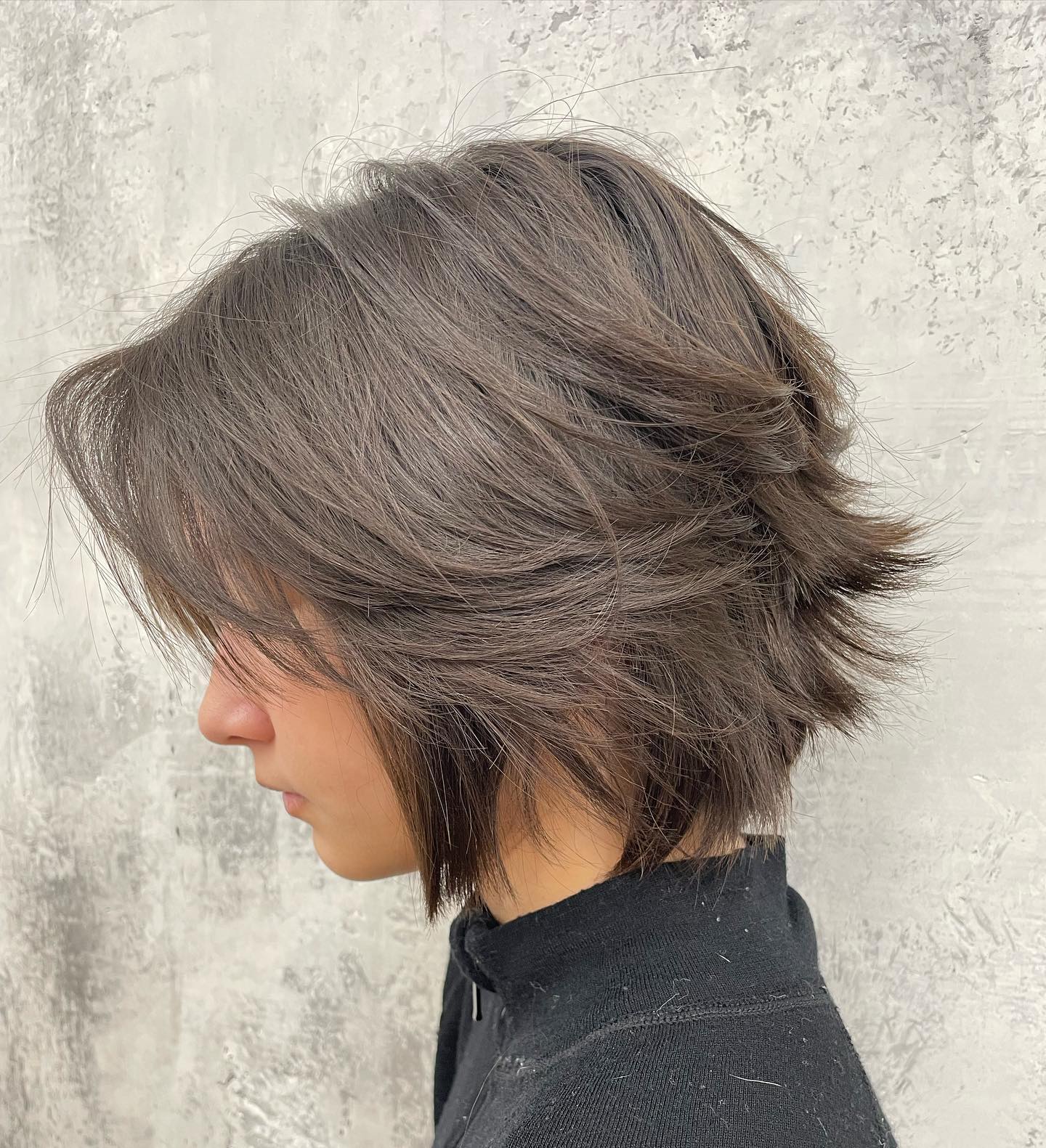 Stylish Textured Wolf Cut Short Wolf Cut with Choppy Ends