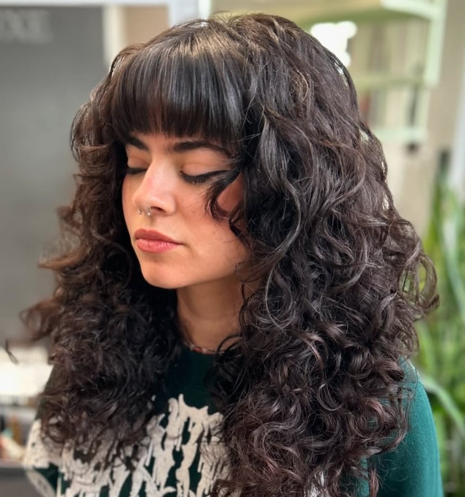 Medium Layered Cut for Curly Hair