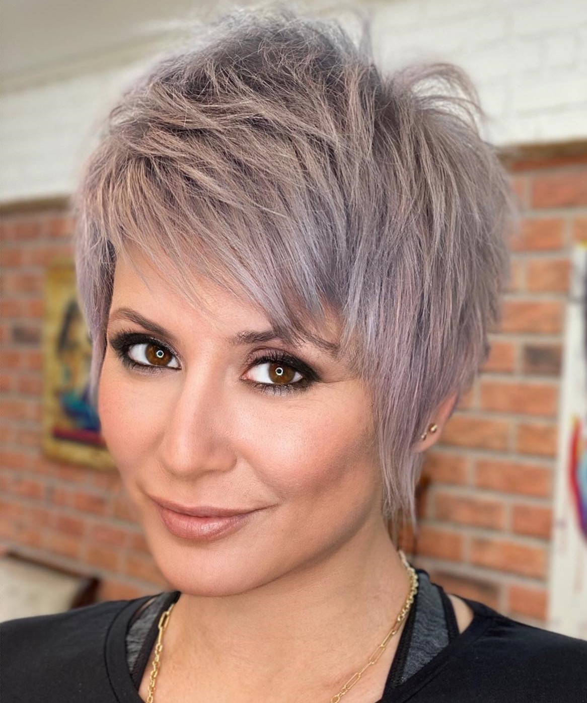 Pearl Blonde Pixie Wolf Cut Pixie Wolf Hairstyle for Oval Face