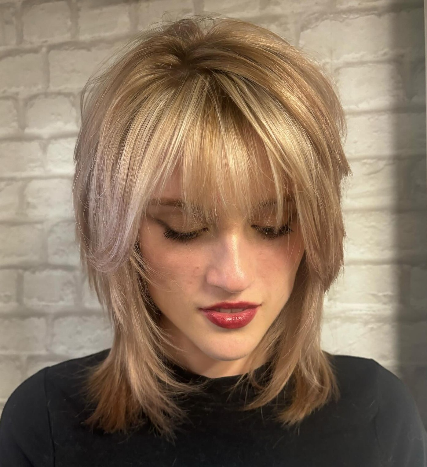 Wolf Cut with Blonde Balayage