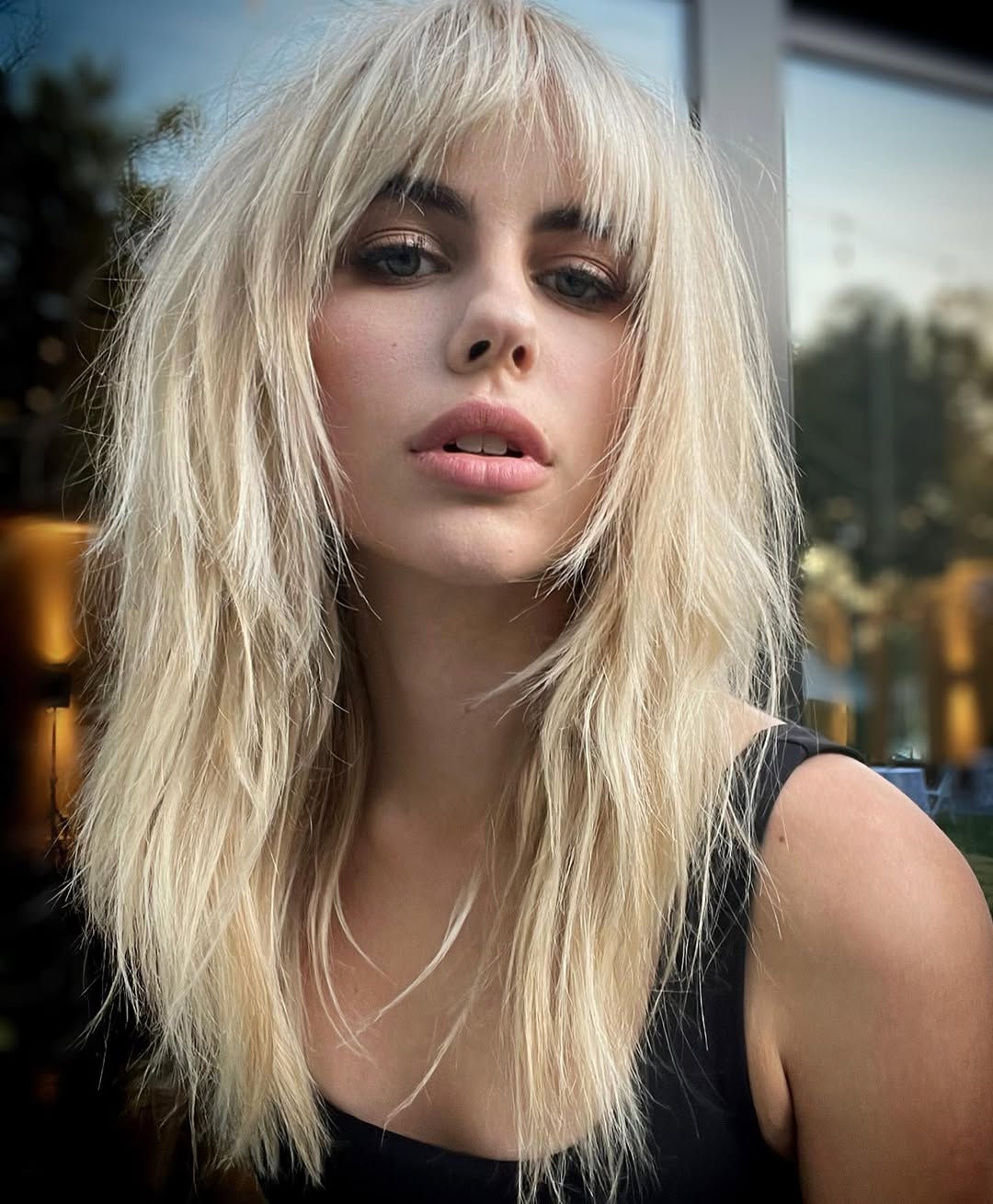 Bardot Shag Wispy Long Blonde Shag with Bangs