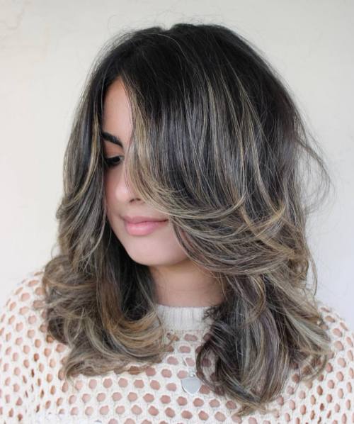 Shoulder Length Cut with Face Framing Swoopy Layers