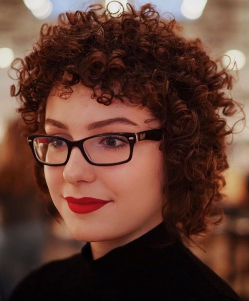 Tight Red Ringlets Short Haircut for Tight Curls