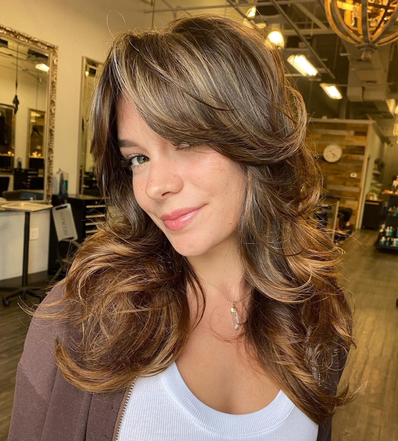 Wolf Cut with Sun-Kissed Highlights
