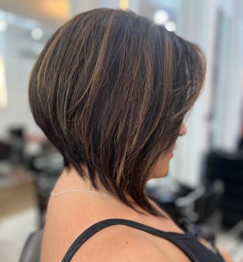 Stacked Bob with Jaggy Ends