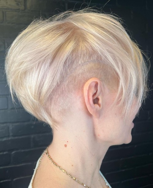 Nape Length Brown Undercut Bob