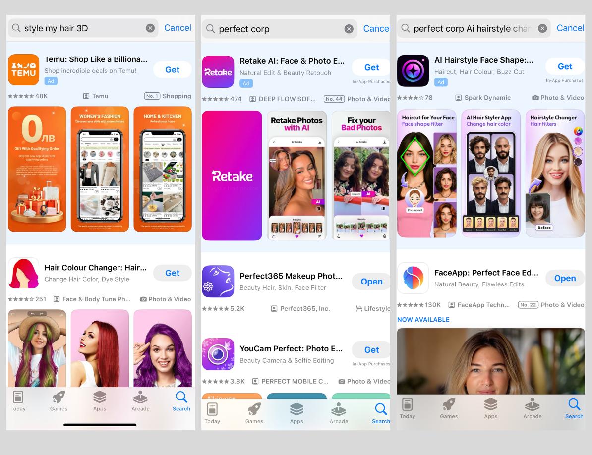 Style My Hair Doesn’t Work in and Perfect Corp Hair App Doesn’t Exist