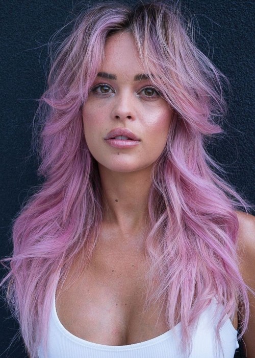 Long Layered Wolf Cut Wolf Cut Without Bangs