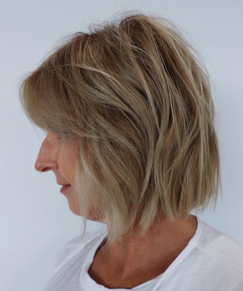 Textured Sandy Blonde Bob to Look Younger