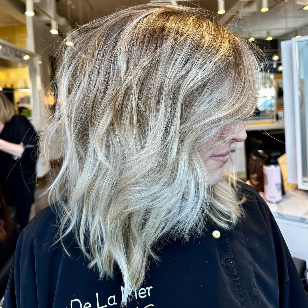 Razor-Cut Lob Wispy Tousled Lob Cut