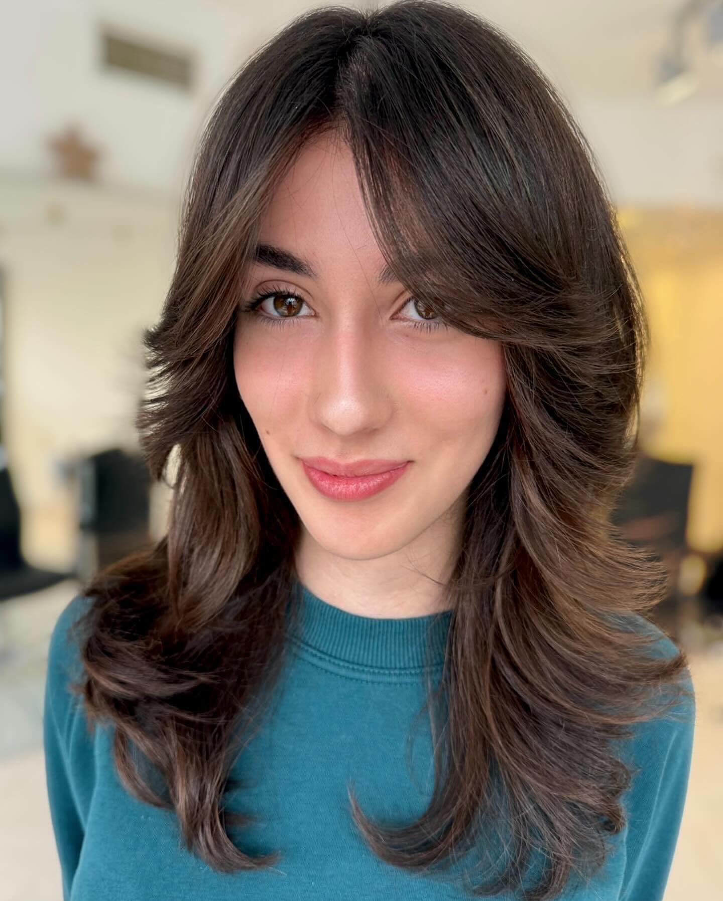 Unstyled Curtain Bangs