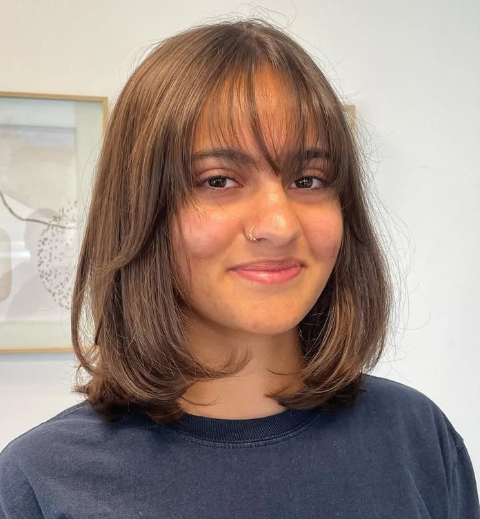 Soft Medium Bob with Airy Bangs