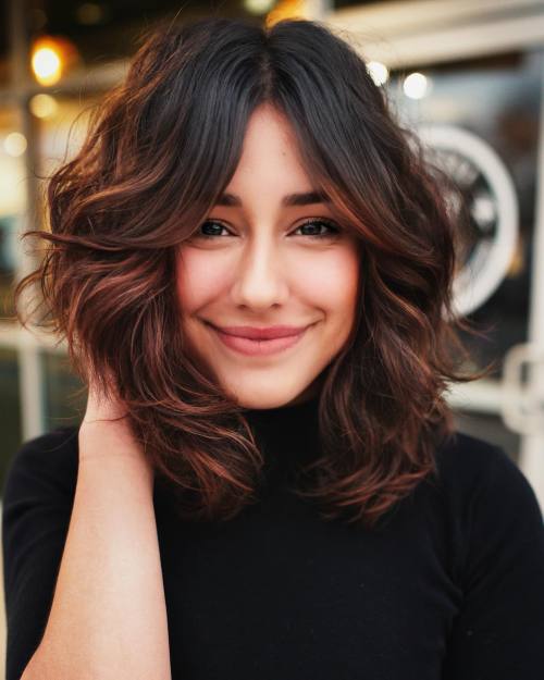 Layered Midi Cut for Thick Hair