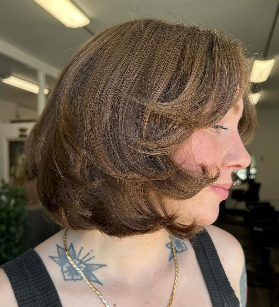 Butterfly Bob with Feathered Bangs