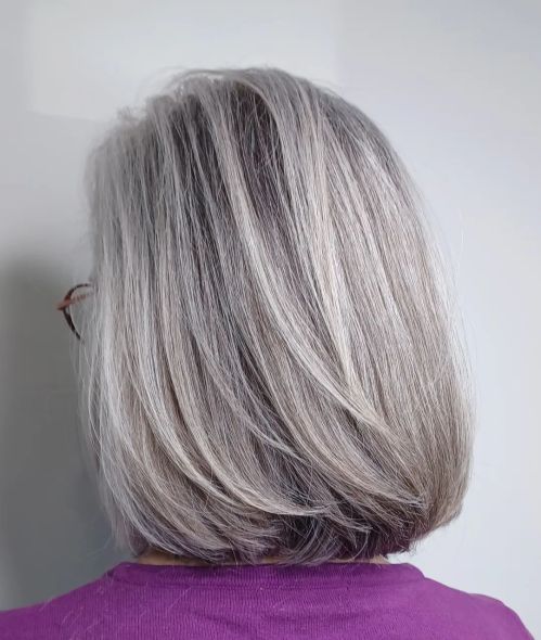 Put Together Straight Across Gray Bob