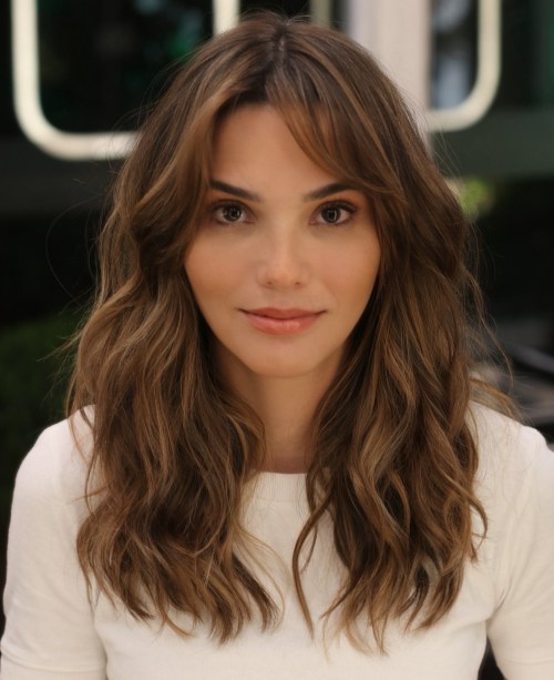 Armpit Length Cinnamon Brown Wavy Shag