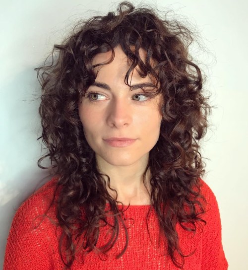 Medium Curly Layered Hairstyle