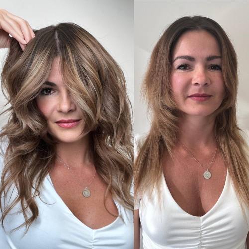 40+ Long Shag with Face Framing Layers