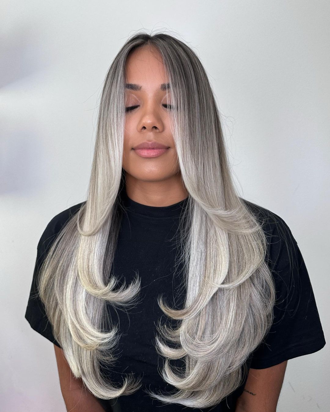 Platinum Butterfly Cut with Flipped Ends