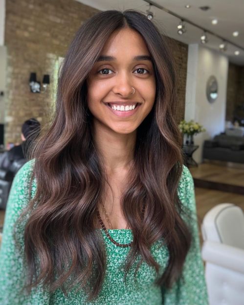 Elegant Milk and Dark Chocolate Hair