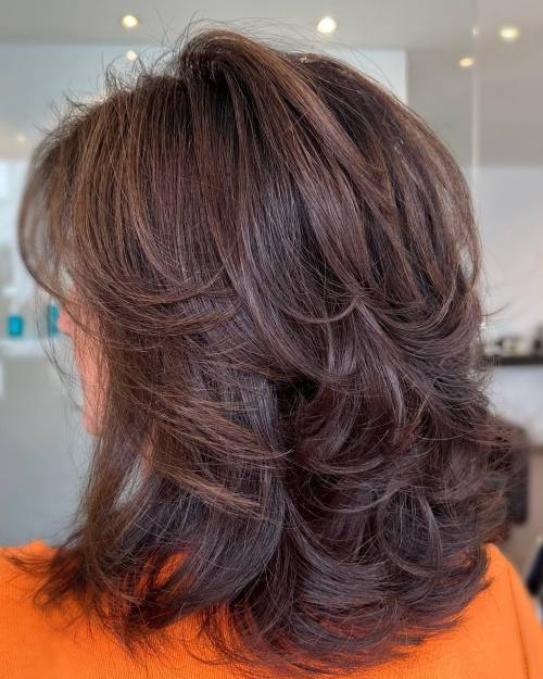 Medium Haircut with Flipped Up Layers