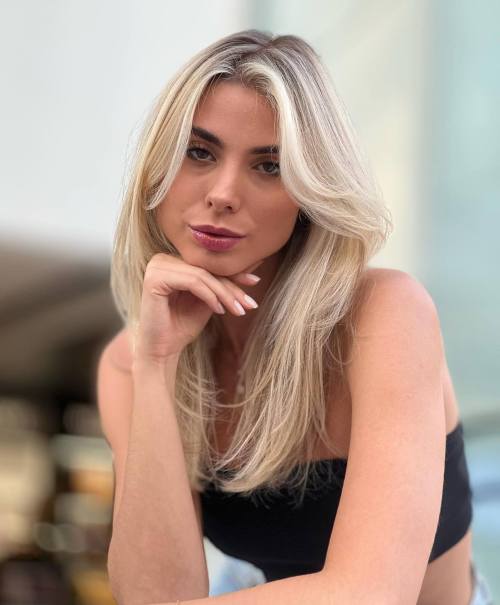 Light Blonde Hair with White Face Framing Highlights