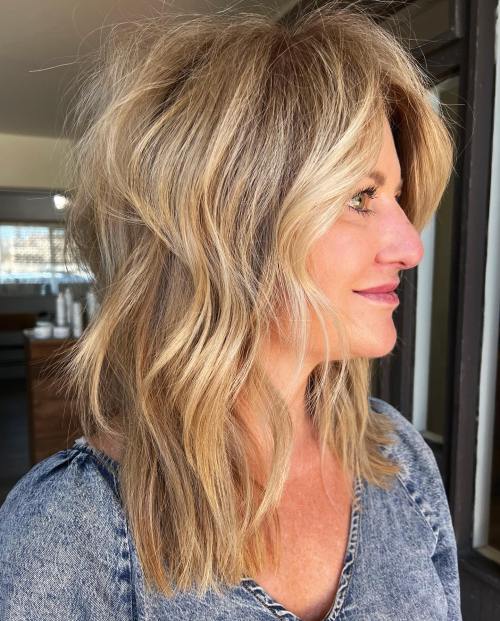 Youthful Shag with Blunt Ends and Flyaways