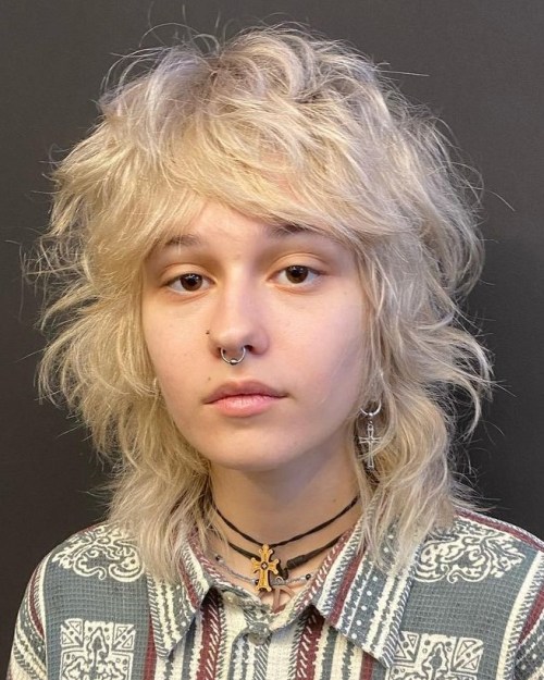 Textured Blonde Wolf Haircut Werewolf Haircut